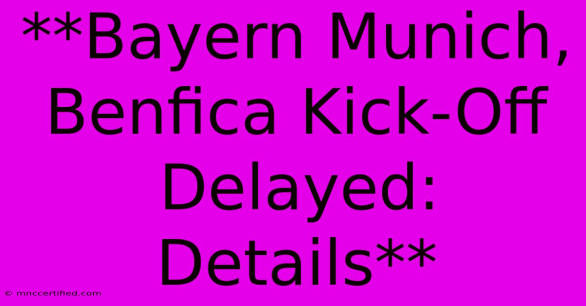 **Bayern Munich, Benfica Kick-Off Delayed: Details** 