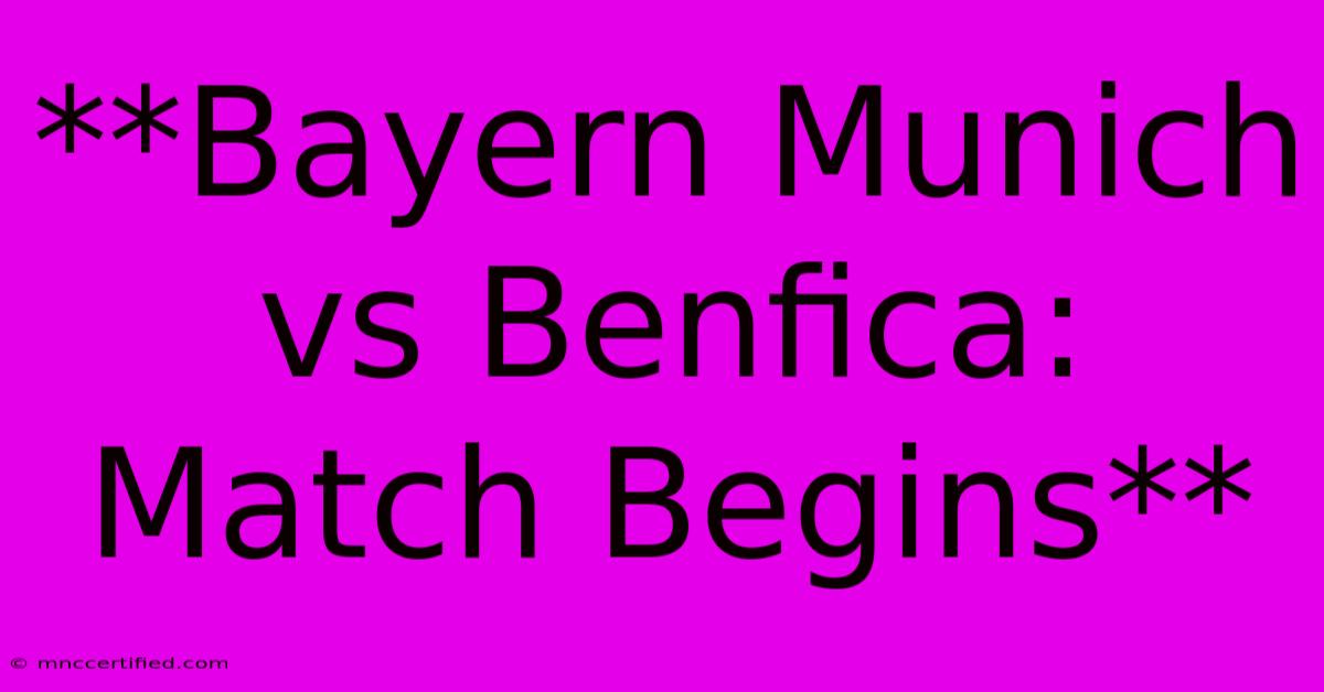 **Bayern Munich Vs Benfica: Match Begins**