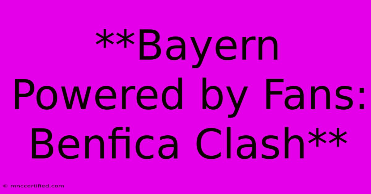 **Bayern Powered By Fans: Benfica Clash**