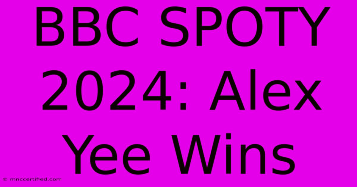 BBC SPOTY 2024: Alex Yee Wins