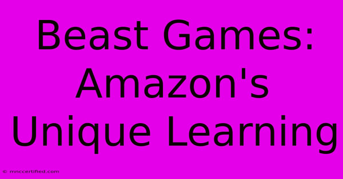 Beast Games: Amazon's Unique Learning