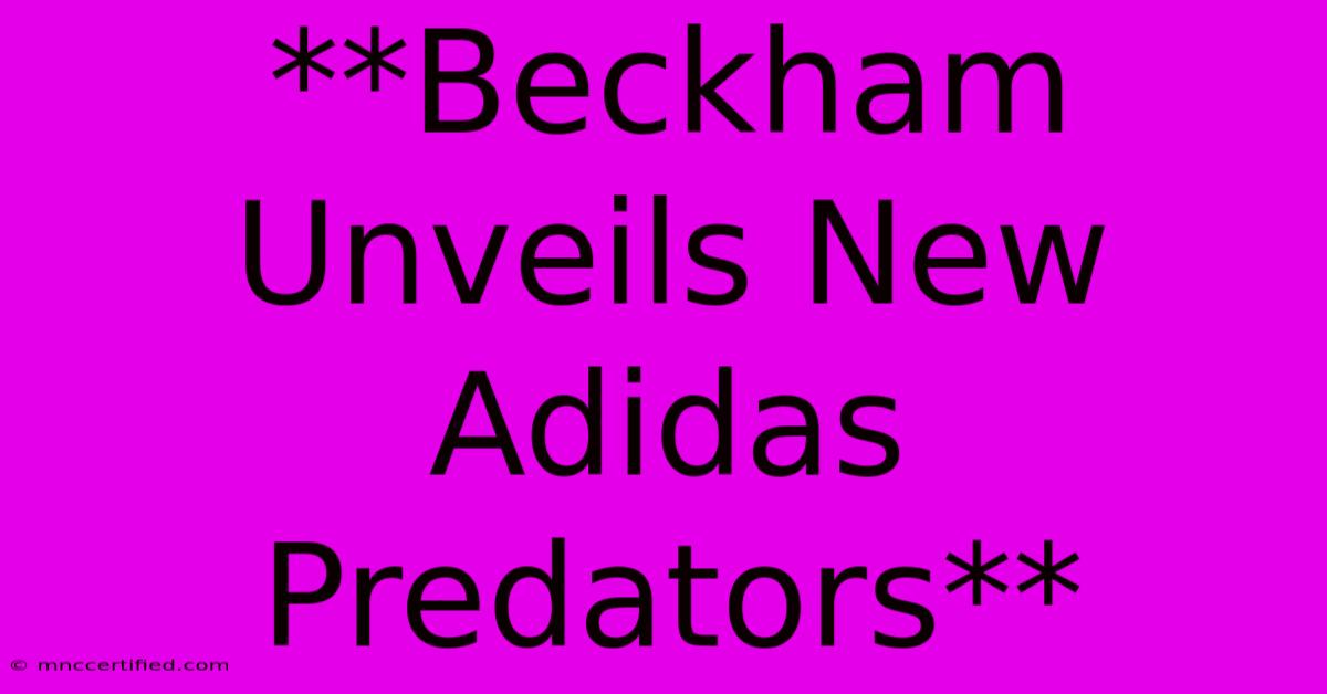 **Beckham Unveils New Adidas Predators**