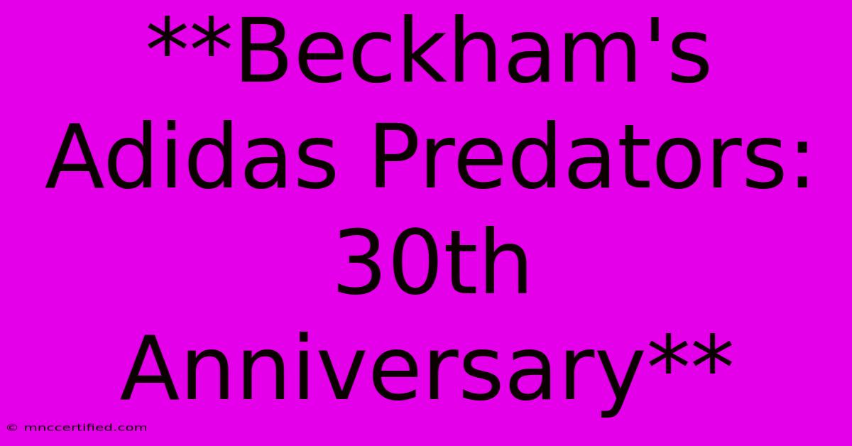 **Beckham's Adidas Predators: 30th Anniversary** 