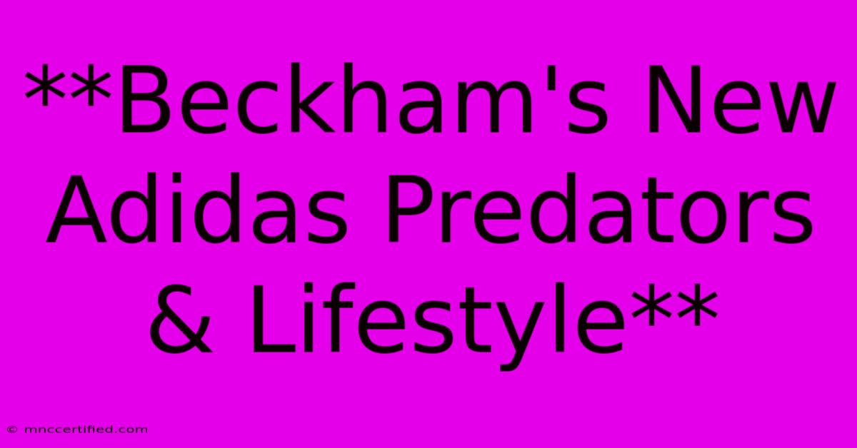 **Beckham's New Adidas Predators & Lifestyle**