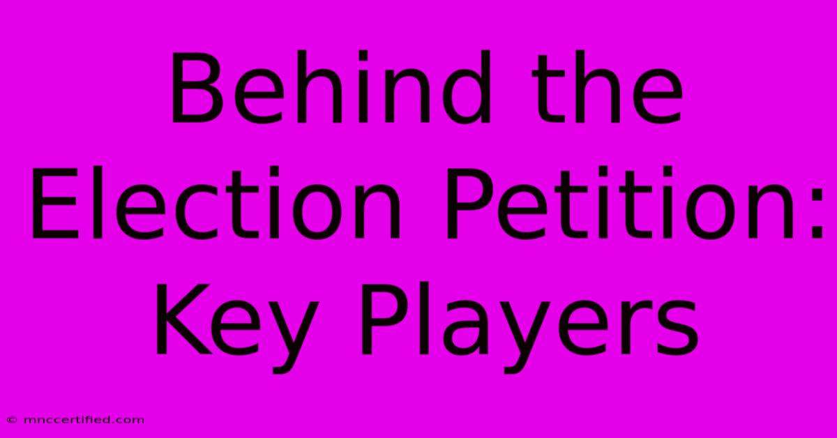 Behind The Election Petition: Key Players