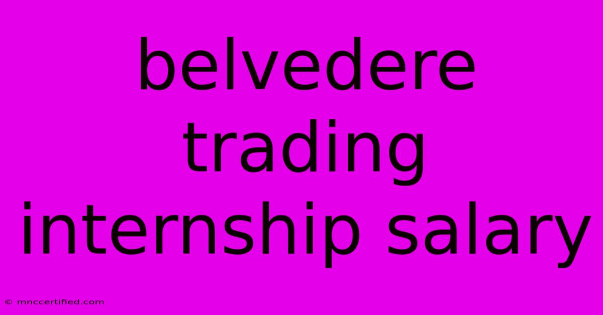 Belvedere Trading Internship Salary