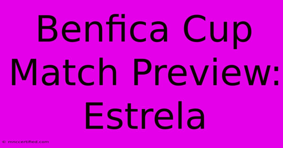 Benfica Cup Match Preview: Estrela