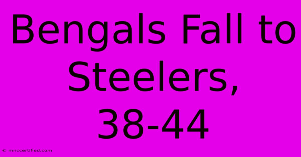 Bengals Fall To Steelers, 38-44