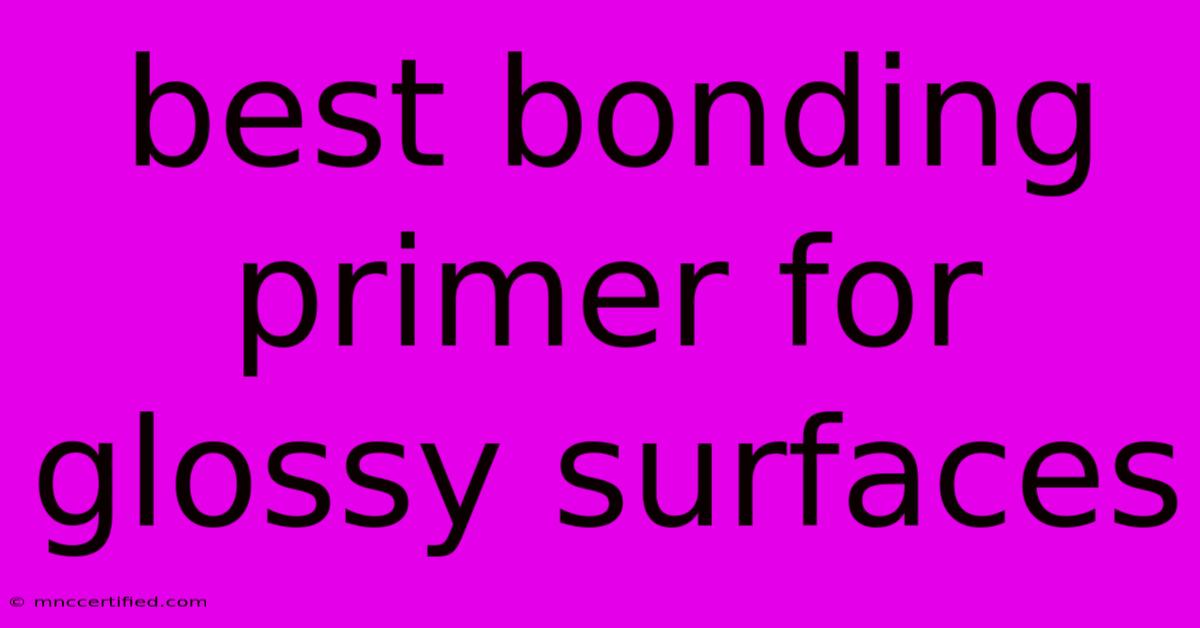 Best Bonding Primer For Glossy Surfaces