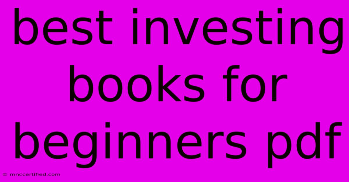 Best Investing Books For Beginners Pdf