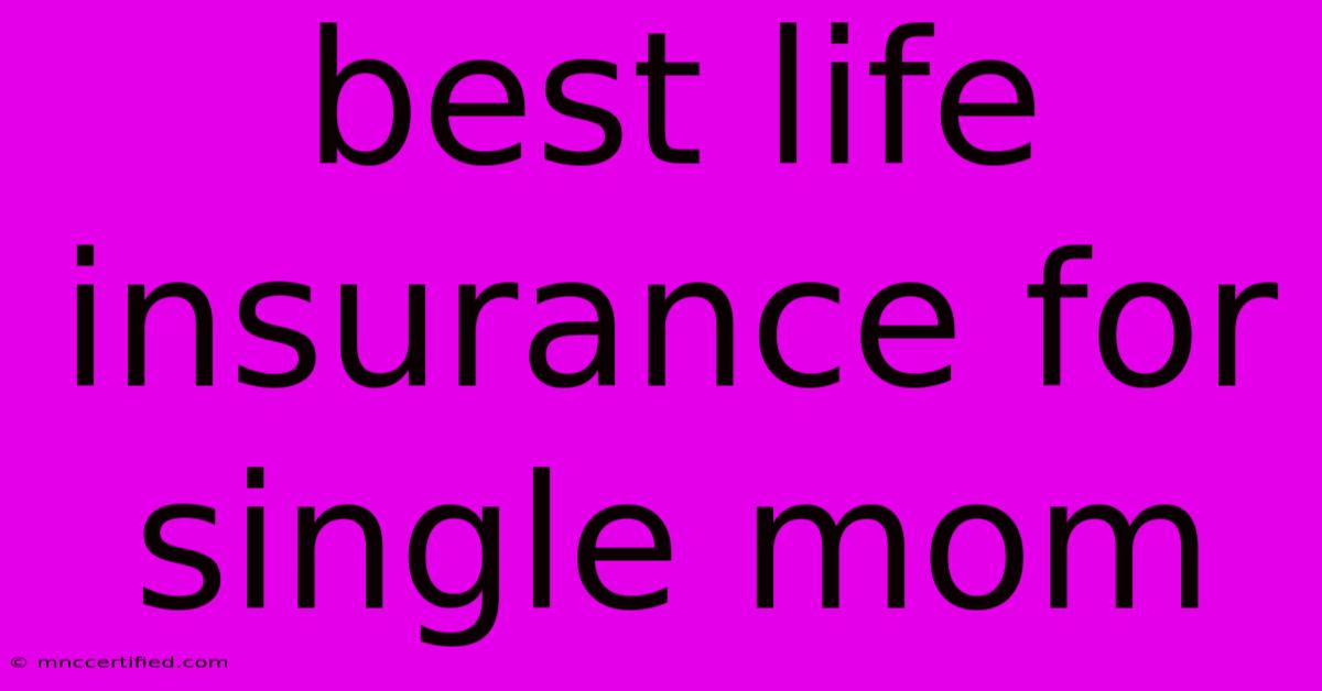 Best Life Insurance For Single Mom