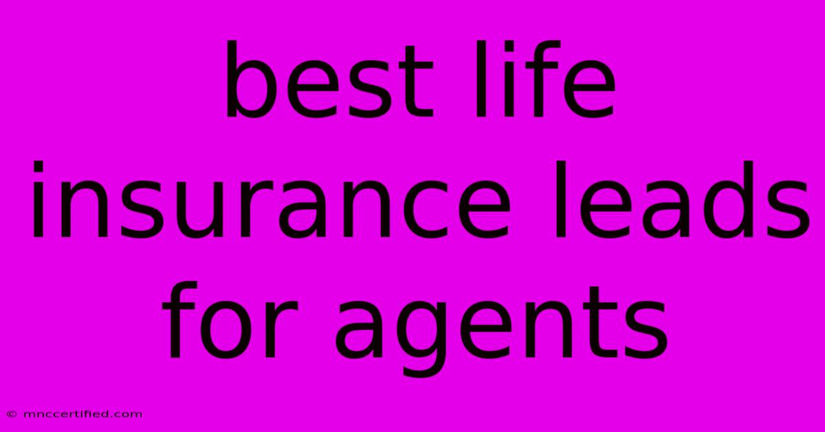 Best Life Insurance Leads For Agents