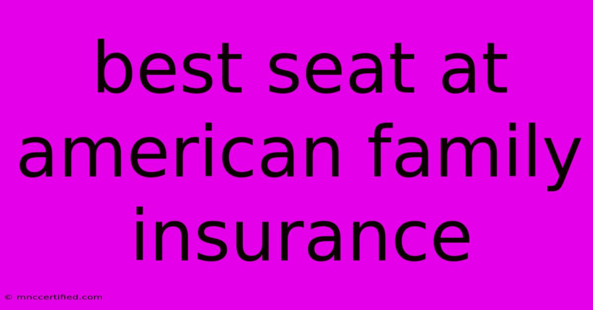 Best Seat At American Family Insurance