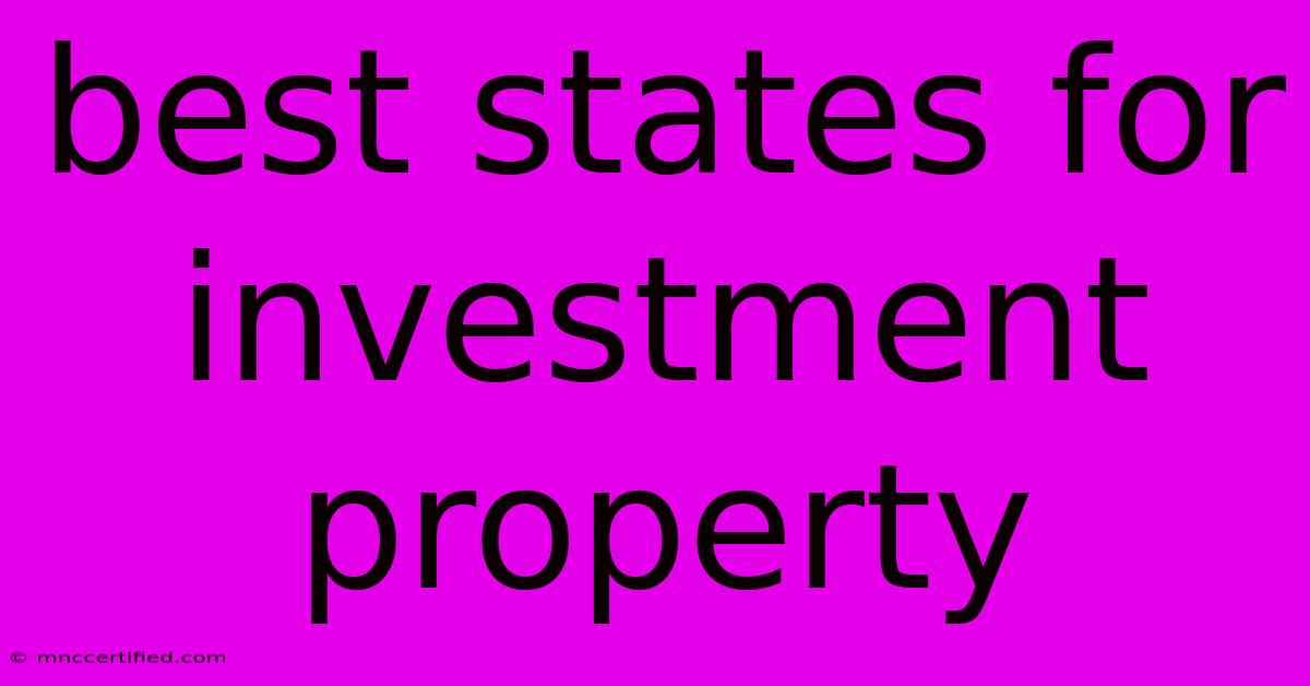 Best States For Investment Property