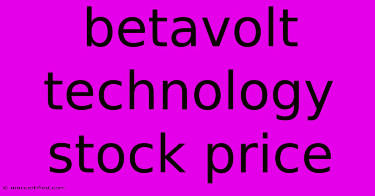 Betavolt Technology Stock Price