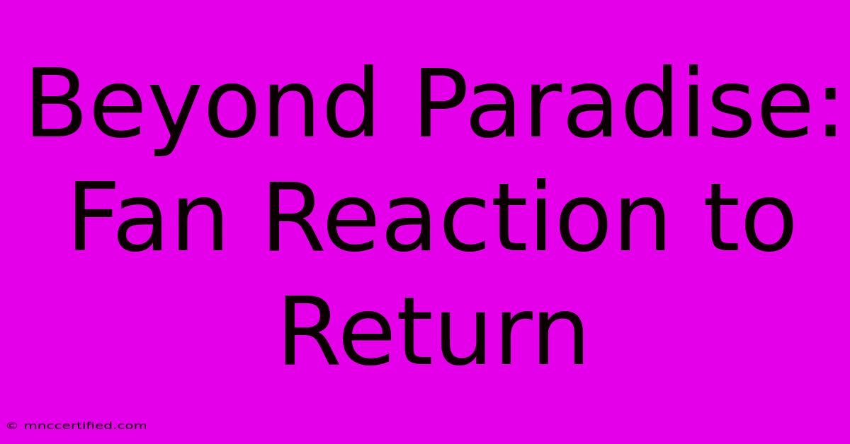 Beyond Paradise: Fan Reaction To Return