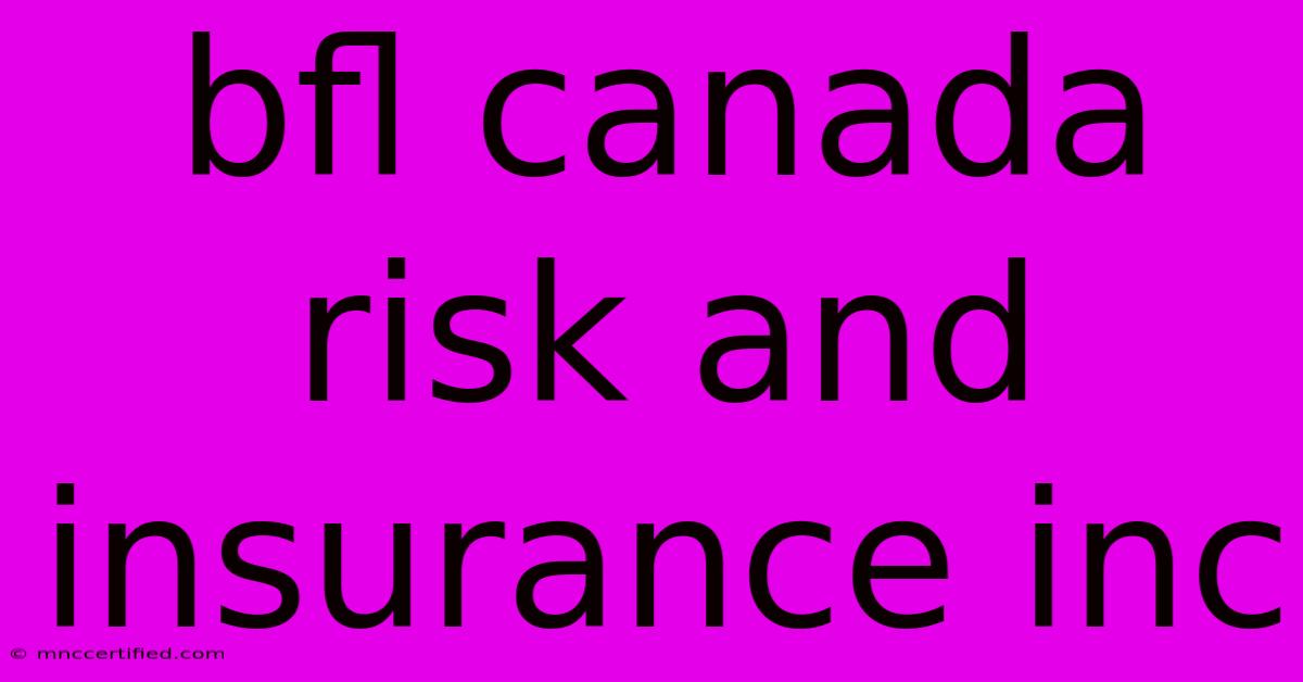 Bfl Canada Risk And Insurance Inc