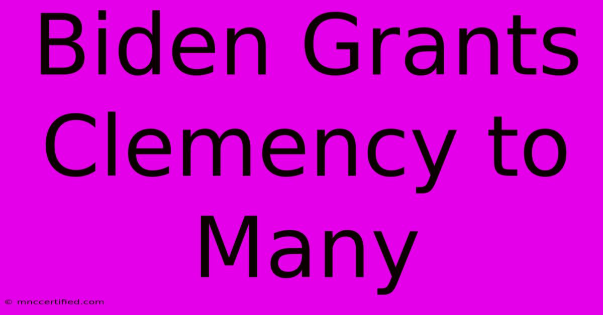 Biden Grants Clemency To Many