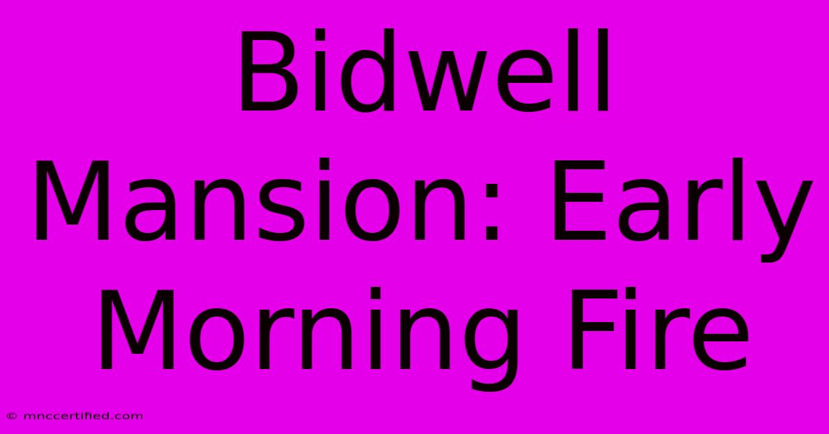 Bidwell Mansion: Early Morning Fire