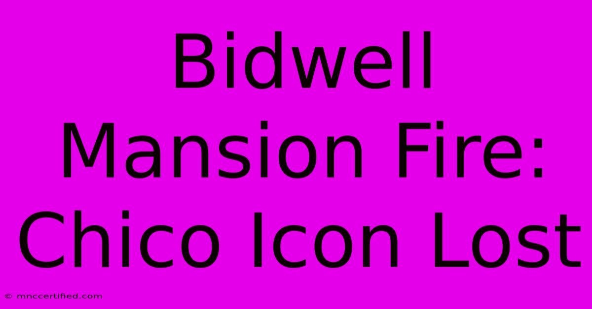 Bidwell Mansion Fire: Chico Icon Lost