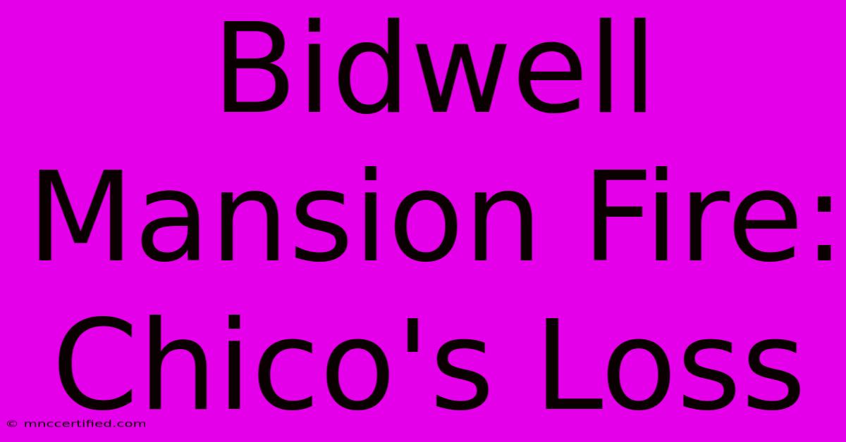 Bidwell Mansion Fire: Chico's Loss