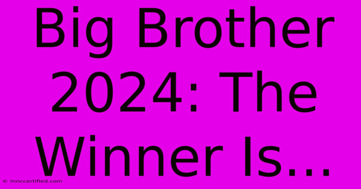 Big Brother 2024: The Winner Is...