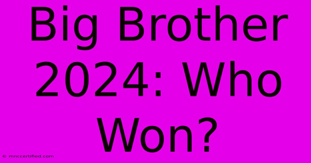 Big Brother 2024: Who Won?