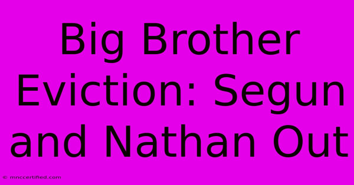 Big Brother Eviction: Segun And Nathan Out