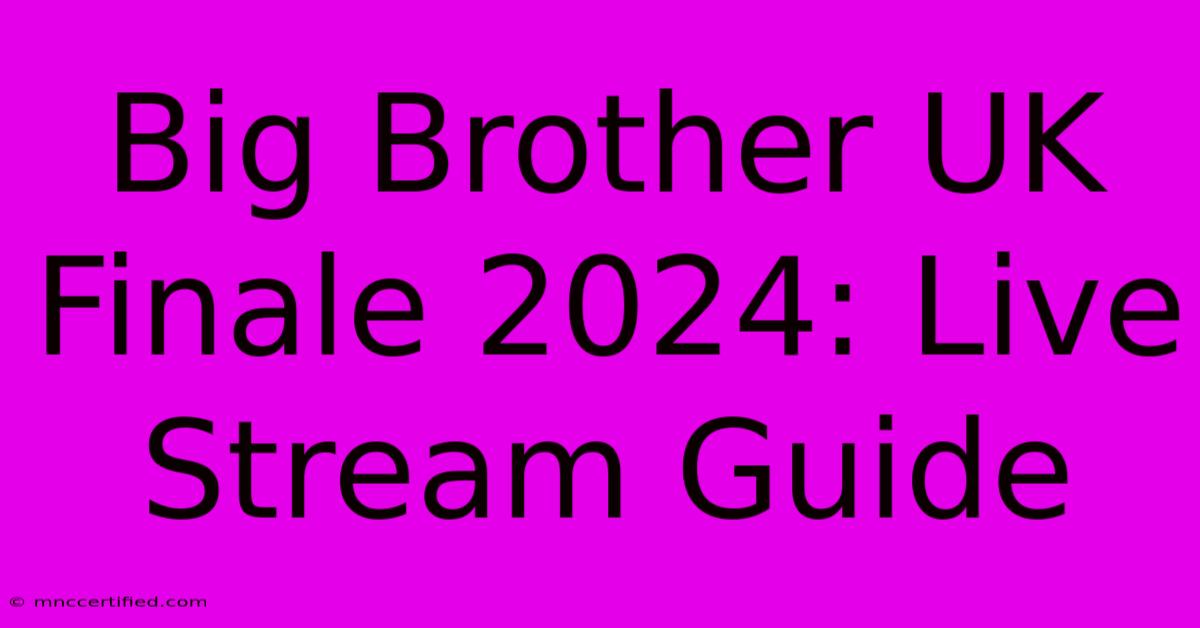 Big Brother UK Finale 2024: Live Stream Guide