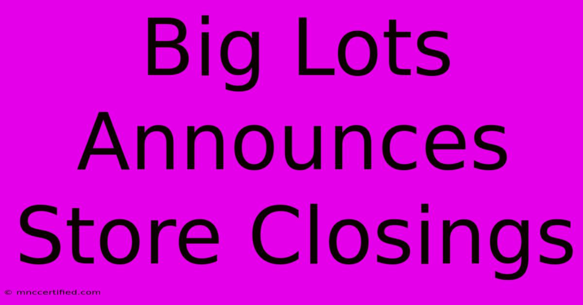 Big Lots Announces Store Closings