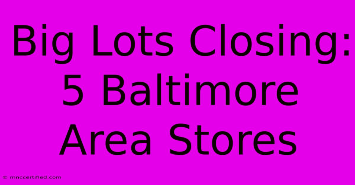 Big Lots Closing: 5 Baltimore Area Stores