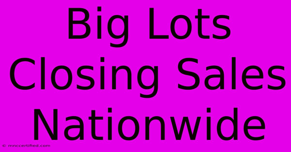 Big Lots Closing Sales Nationwide