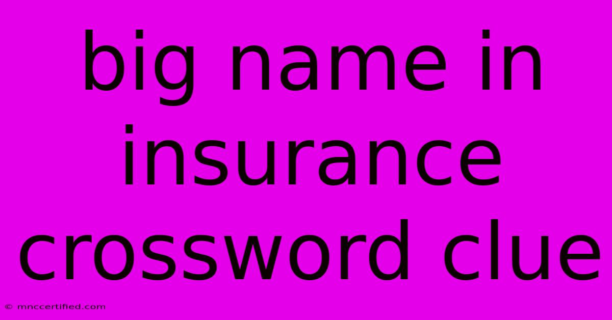 Big Name In Insurance Crossword Clue