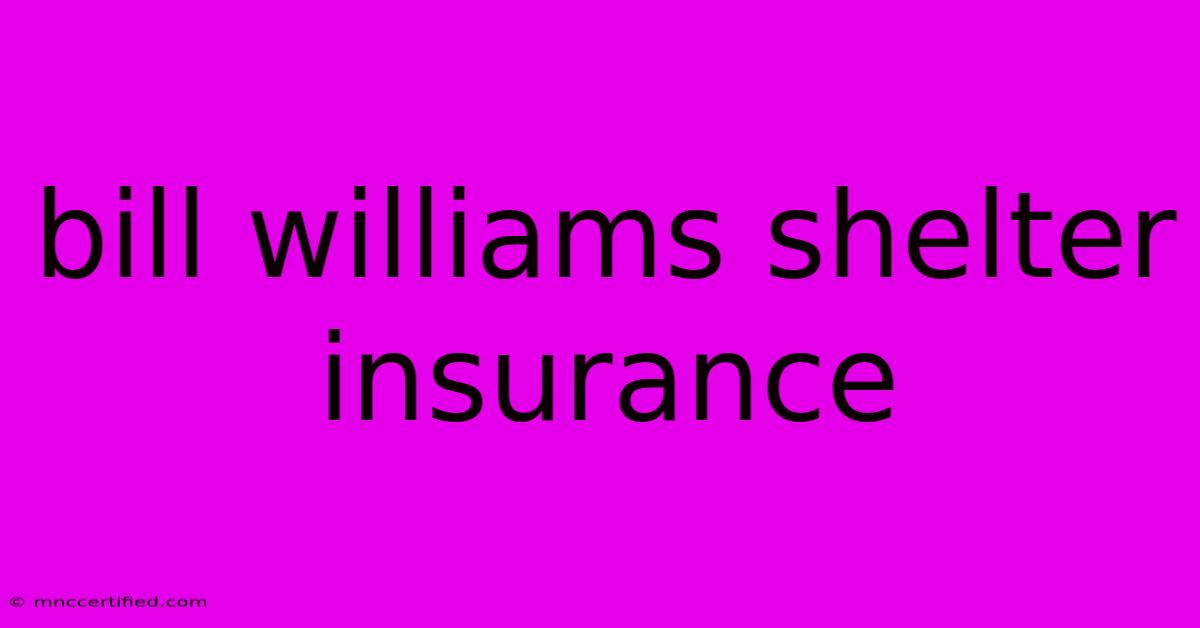 Bill Williams Shelter Insurance