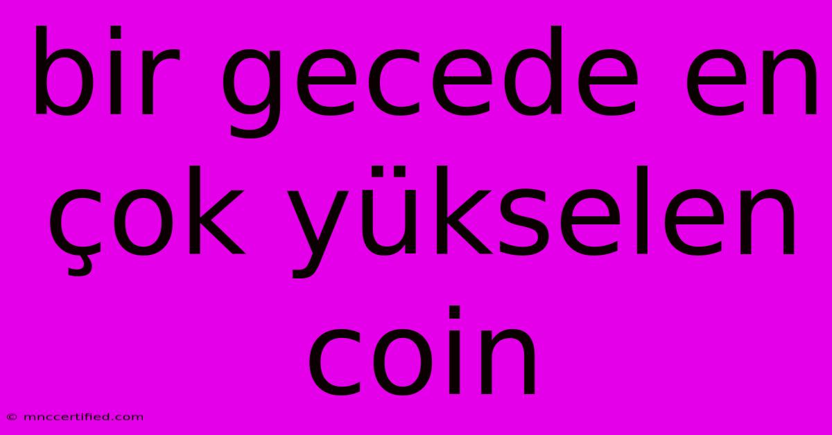 Bir Gecede En Çok Yükselen Coin