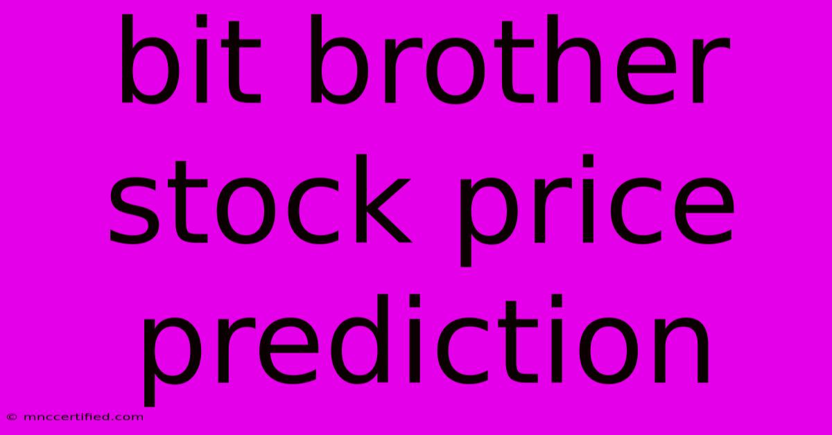 Bit Brother Stock Price Prediction