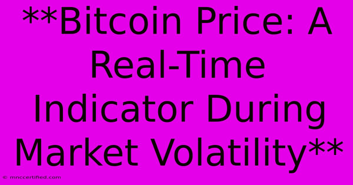 **Bitcoin Price: A Real-Time Indicator During Market Volatility**