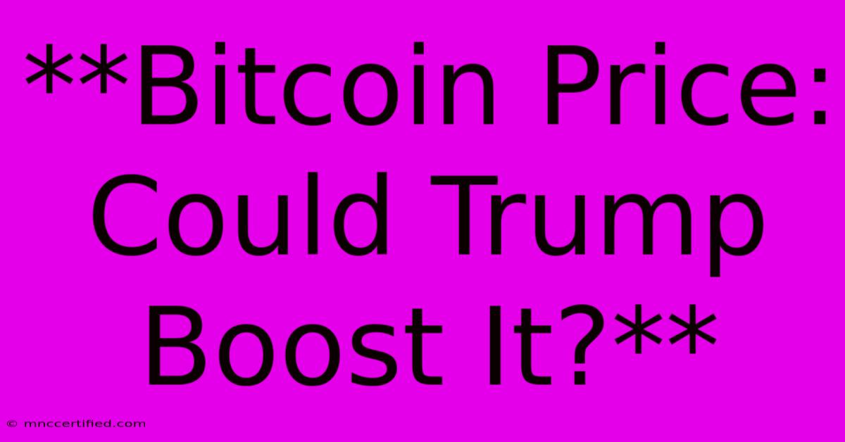 **Bitcoin Price: Could Trump Boost It?**