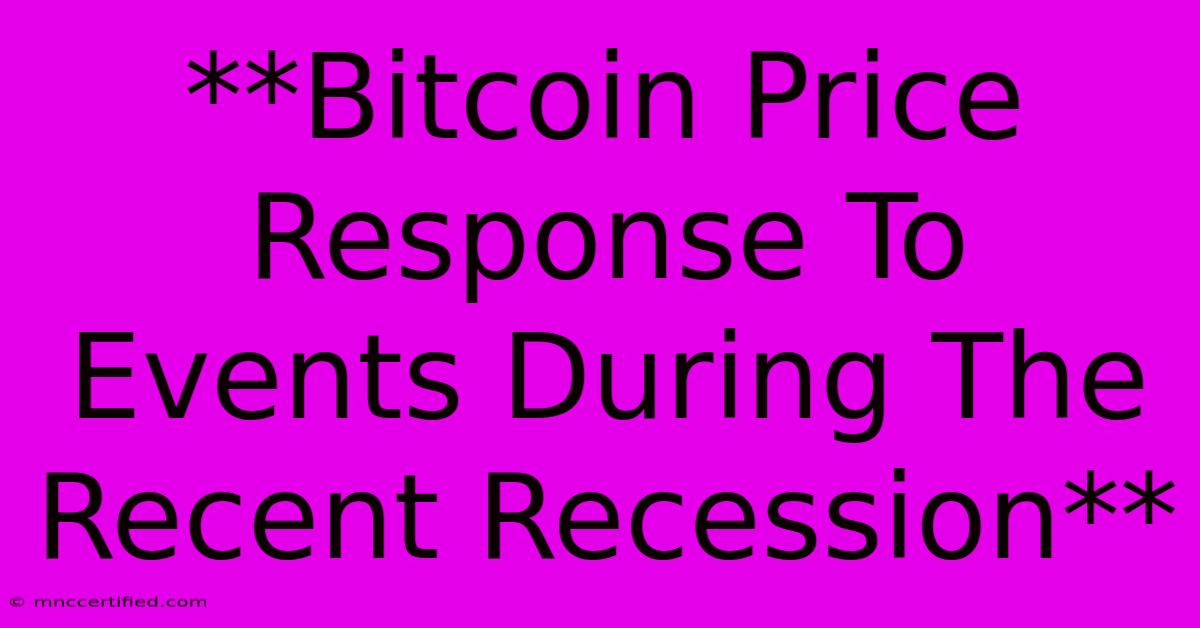 **Bitcoin Price Response To Events During The Recent Recession** 