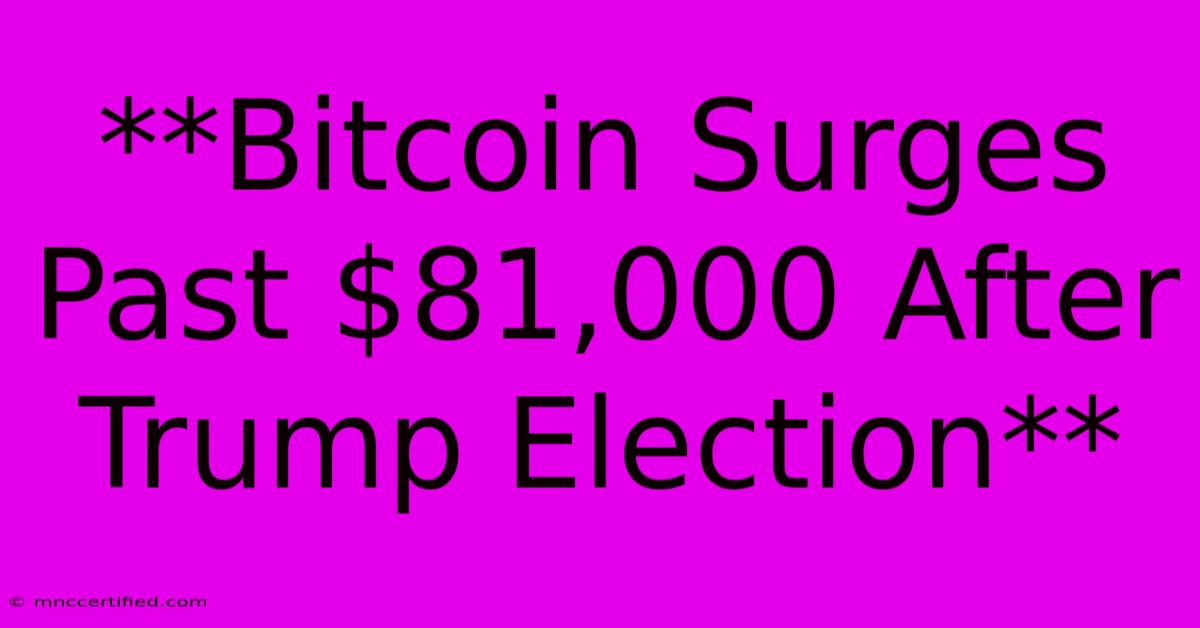 **Bitcoin Surges Past $81,000 After Trump Election**