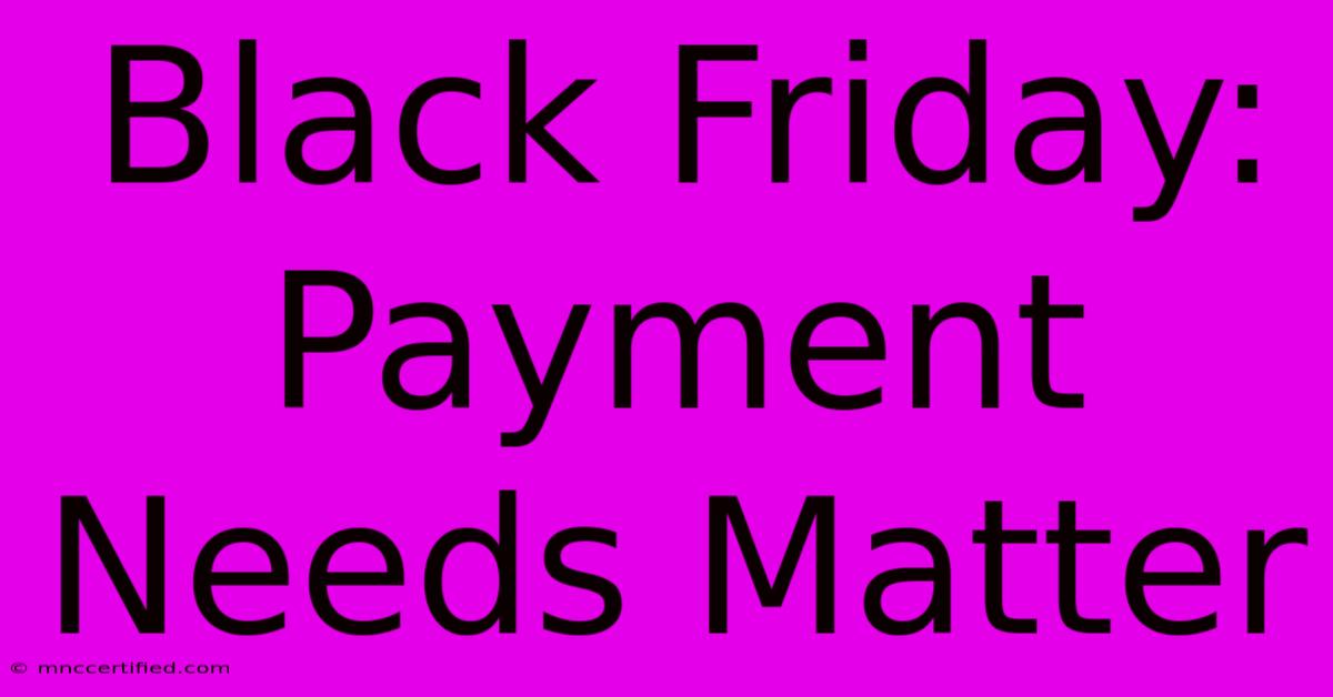 Black Friday: Payment Needs Matter