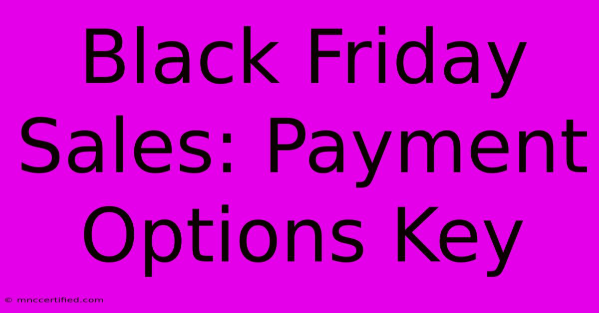 Black Friday Sales: Payment Options Key