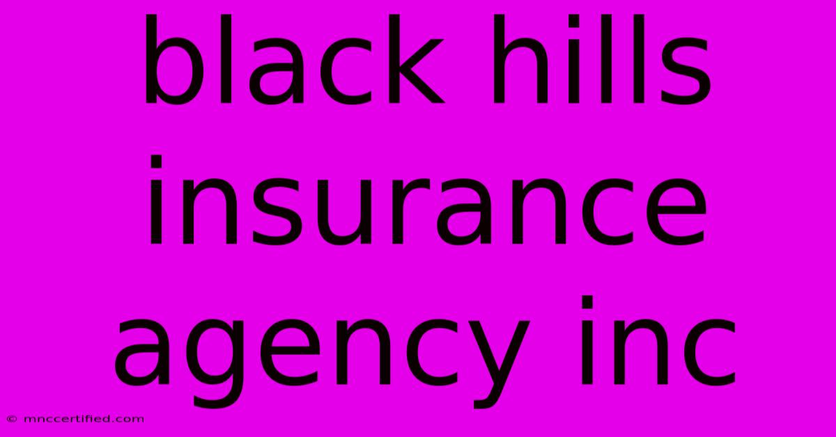 Black Hills Insurance Agency Inc