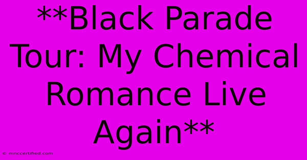 **Black Parade Tour: My Chemical Romance Live Again**