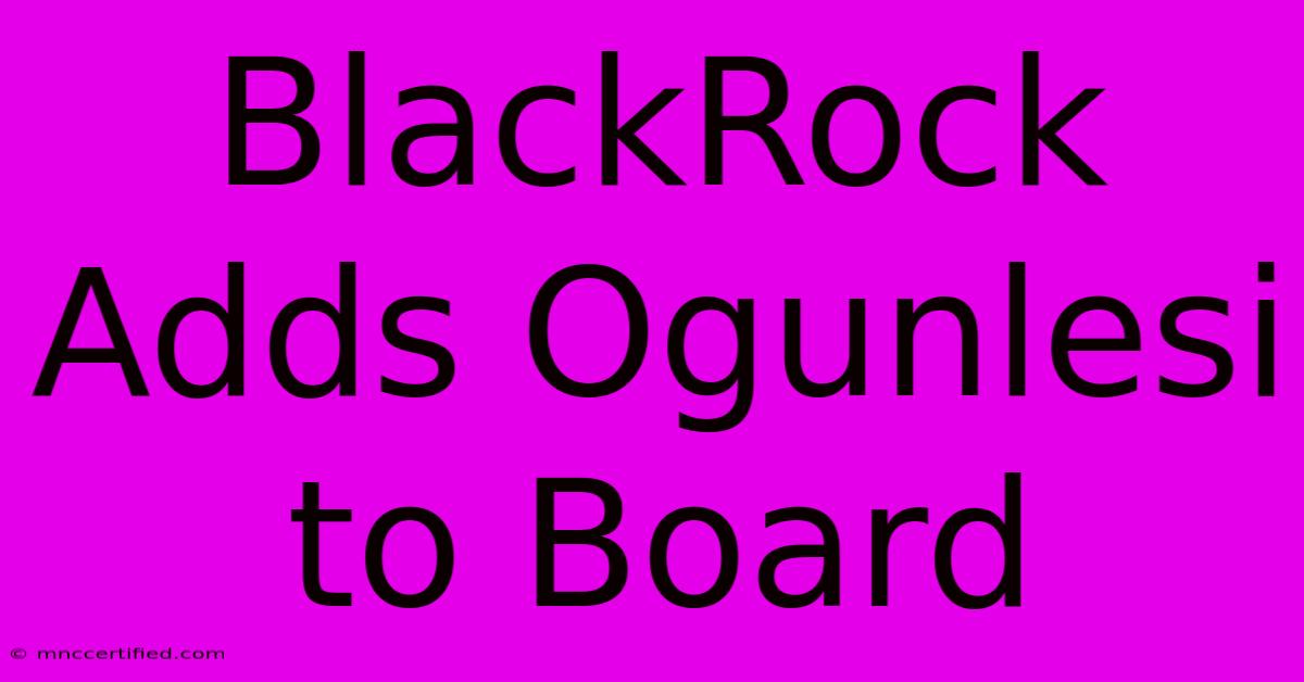 BlackRock Adds Ogunlesi To Board