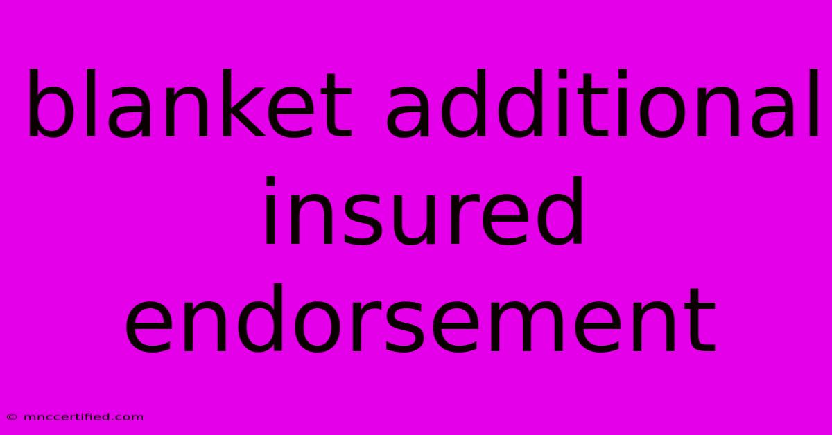 Blanket Additional Insured Endorsement