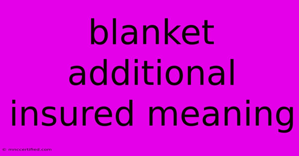 Blanket Additional Insured Meaning