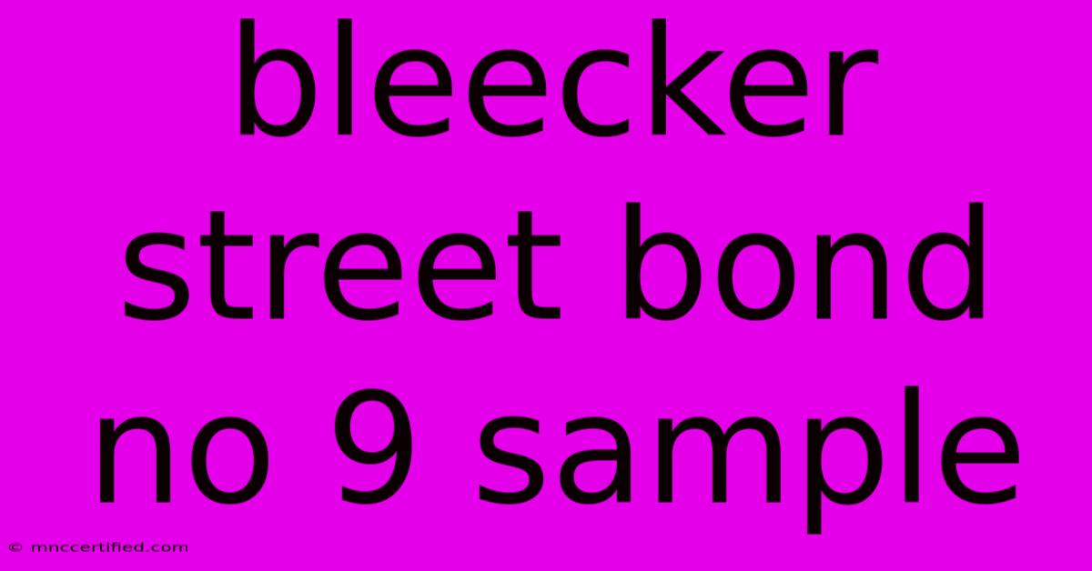 Bleecker Street Bond No 9 Sample