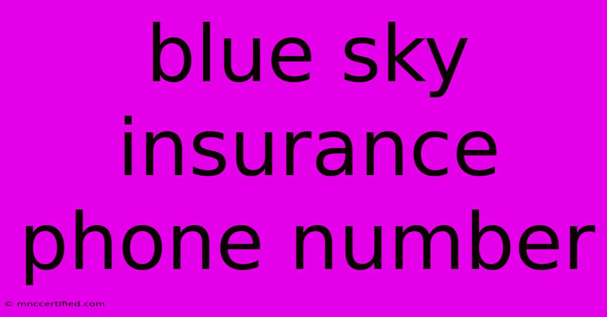 Blue Sky Insurance Phone Number