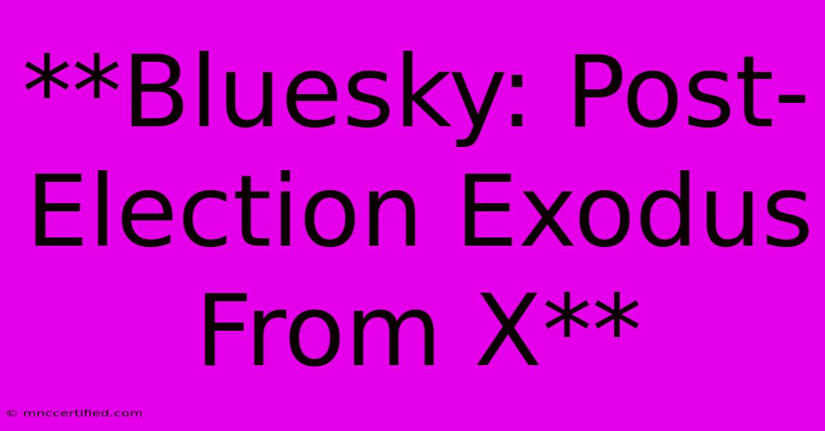 **Bluesky: Post-Election Exodus From X**